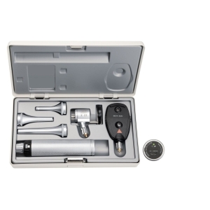 Weterynaryjna głowica HEINE G-100 LED z oftalmoskopem BETA200 LED – zestaw diagnostyczny z metalowymi wziernikami w etui