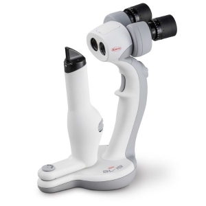 Przenośna lampa szczelinowa Kowa SL-19 – kompaktowy oftalmoskop stereoskopowy do badań przedniego odcinka oka.