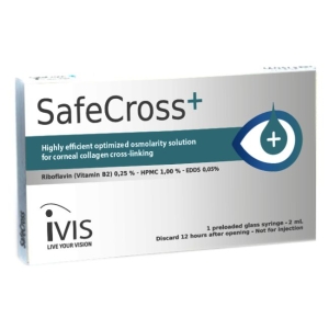 Ryboflawina SafeCross+ z EDDS – roztwór do zabiegu sieciowania kolagenu rogówkowego (cross-linking) z dodatkiem czynnika