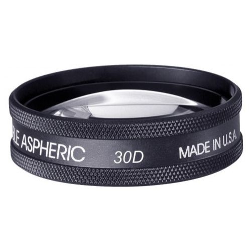 Soczewka diagnostyczna VOLK 30D – asferyczna soczewka oftalmologiczna do badania dna oka, zapewniająca szerokie pole wid