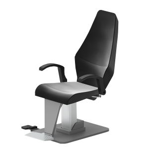 Fotel pacjenta z oparciem stałym – ergonomiczne krzesło okulistyczne z napędem elektrycznym.