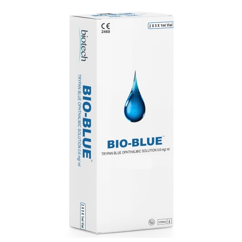 Bio-Blue – błękit trypanu 0,06% do zastosowań okulistycznych w chirurgii przedniego odcinka oka.