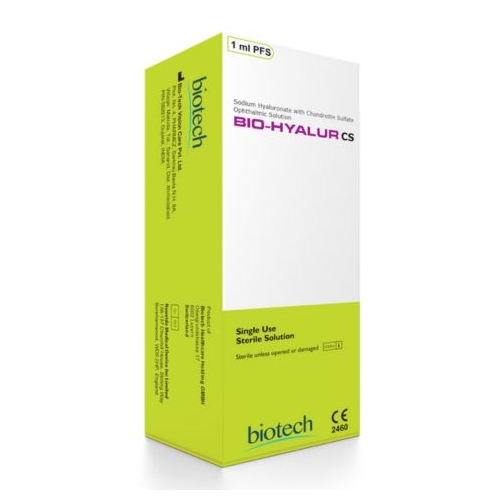Bio-Hyalur CS – roztwór hialuronianu sodu z siarczanem chondroityny do zabiegów okulistycznych.