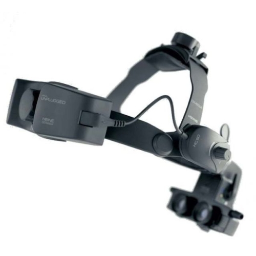 Oftalmoskop pośredni HEINE OMEGA 500 UNPLUGGED – bezprzewodowy system diagnostyczny z oświetleniem LED i regulowanym nag