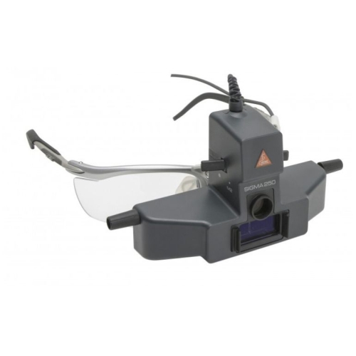 Oftalmoskop pośredni HEINE SIGMA 250 – kompaktowy zestaw diagnostyczny montowany na oprawkach okularowych z oświetleniem